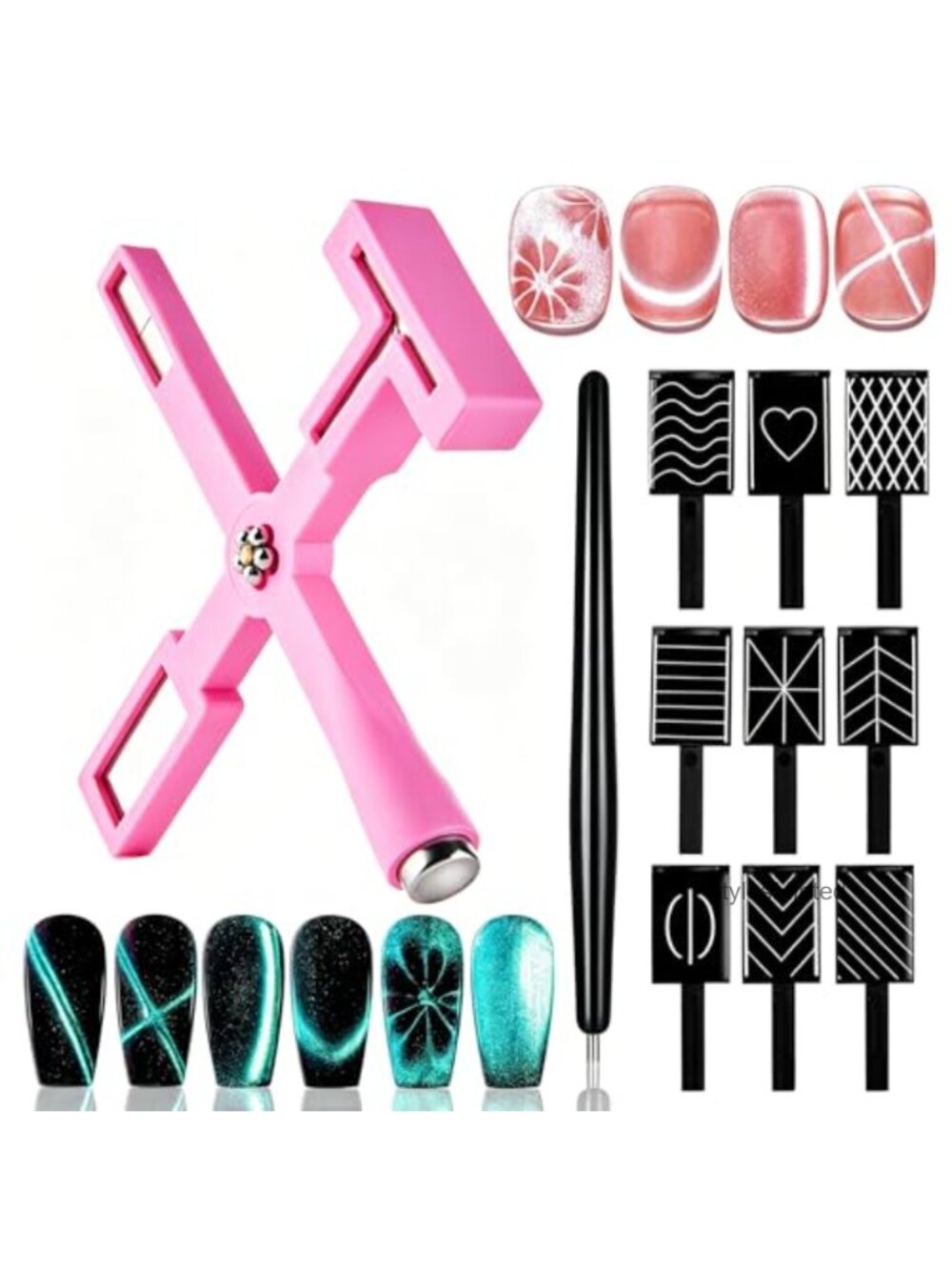 5-in-1 Cat Eye Magnet Nail Art Tool Kit for DIY Manicure